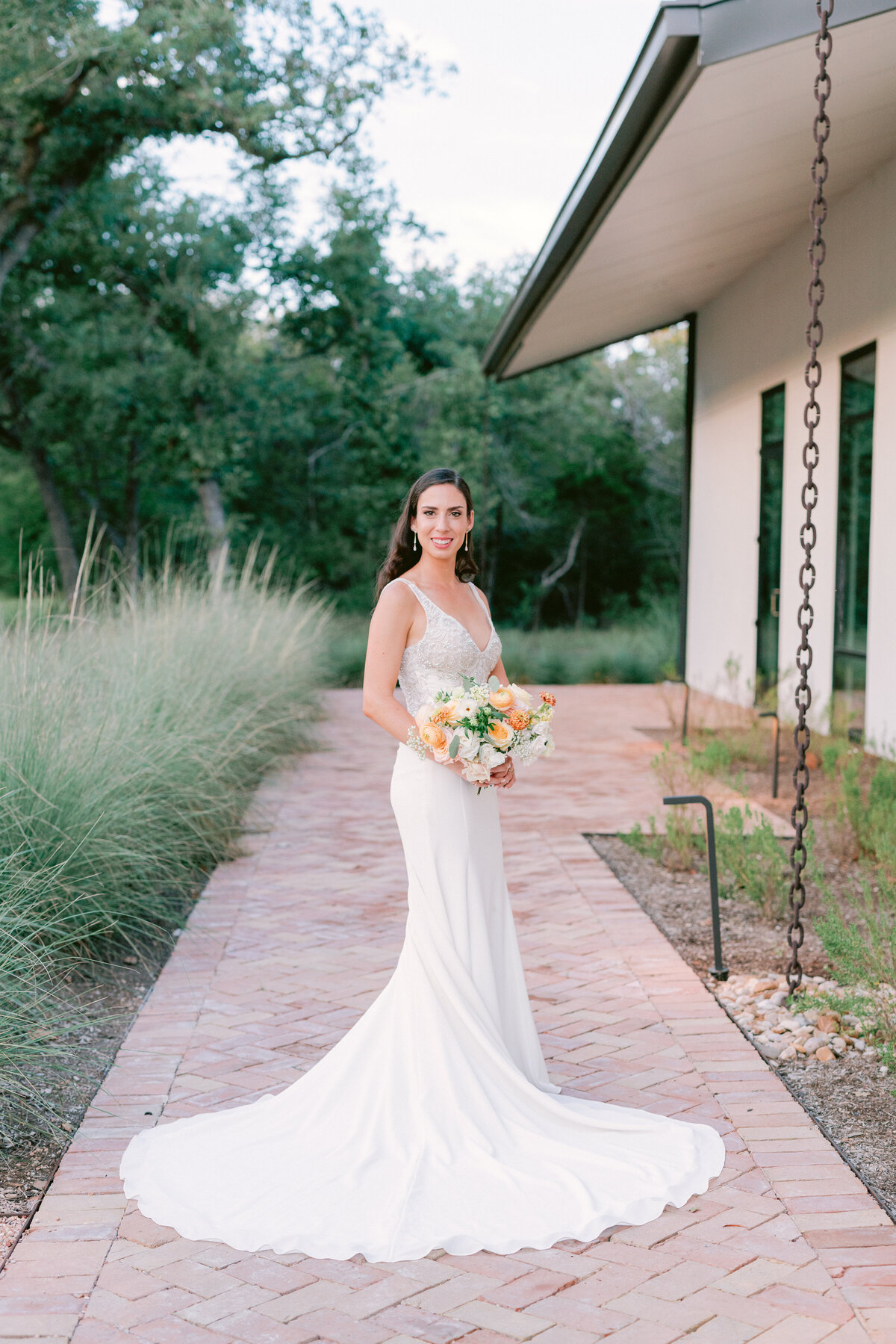 Bridal portraits in the grounds of the The Grand Lady Austin