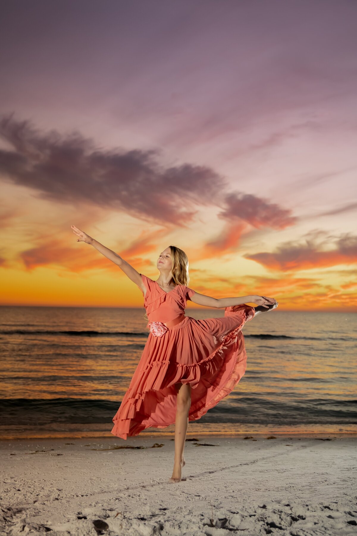 Young girl dancing portrait by Anna Maria Island Photographer