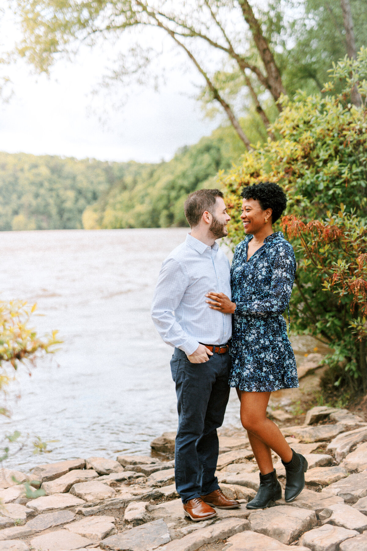 Chattahoochee Coffee Company couples engagement photography session on Chattahoochee River in Atlanta, Georgia