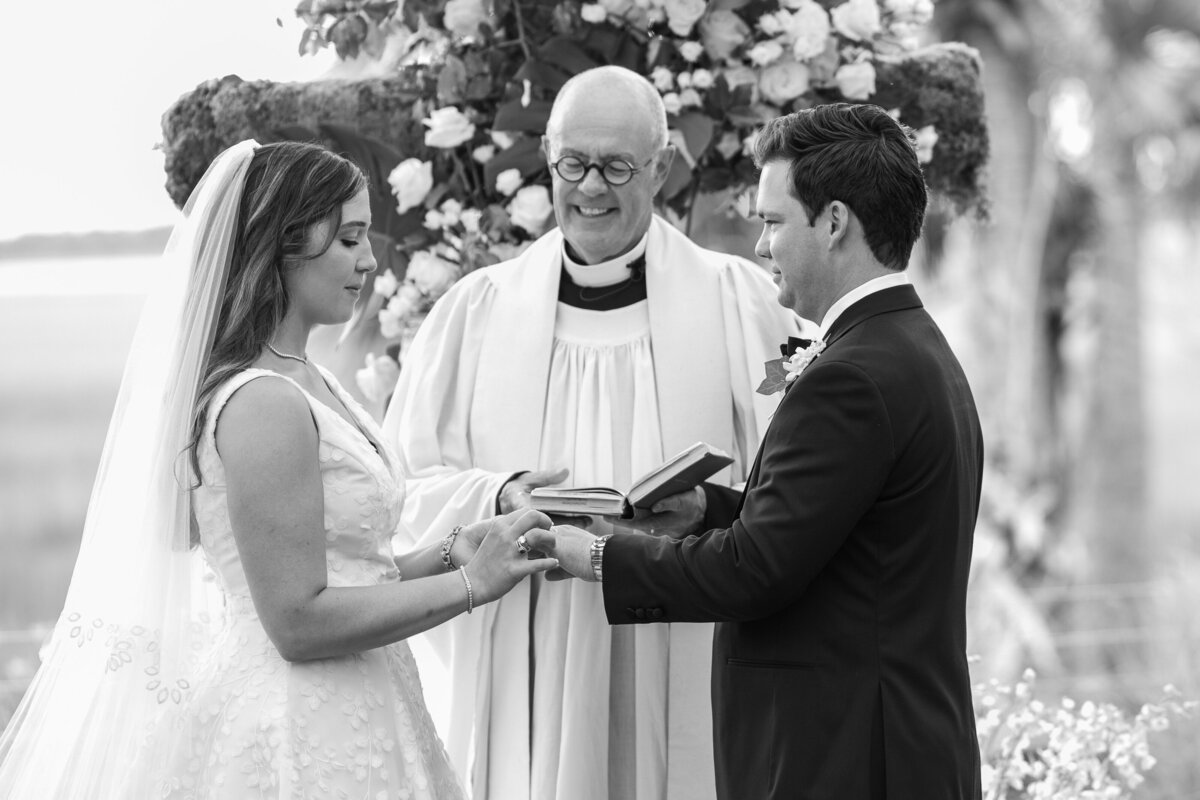 Exchanging Rings at Forbes Farm Wedding Ceremony