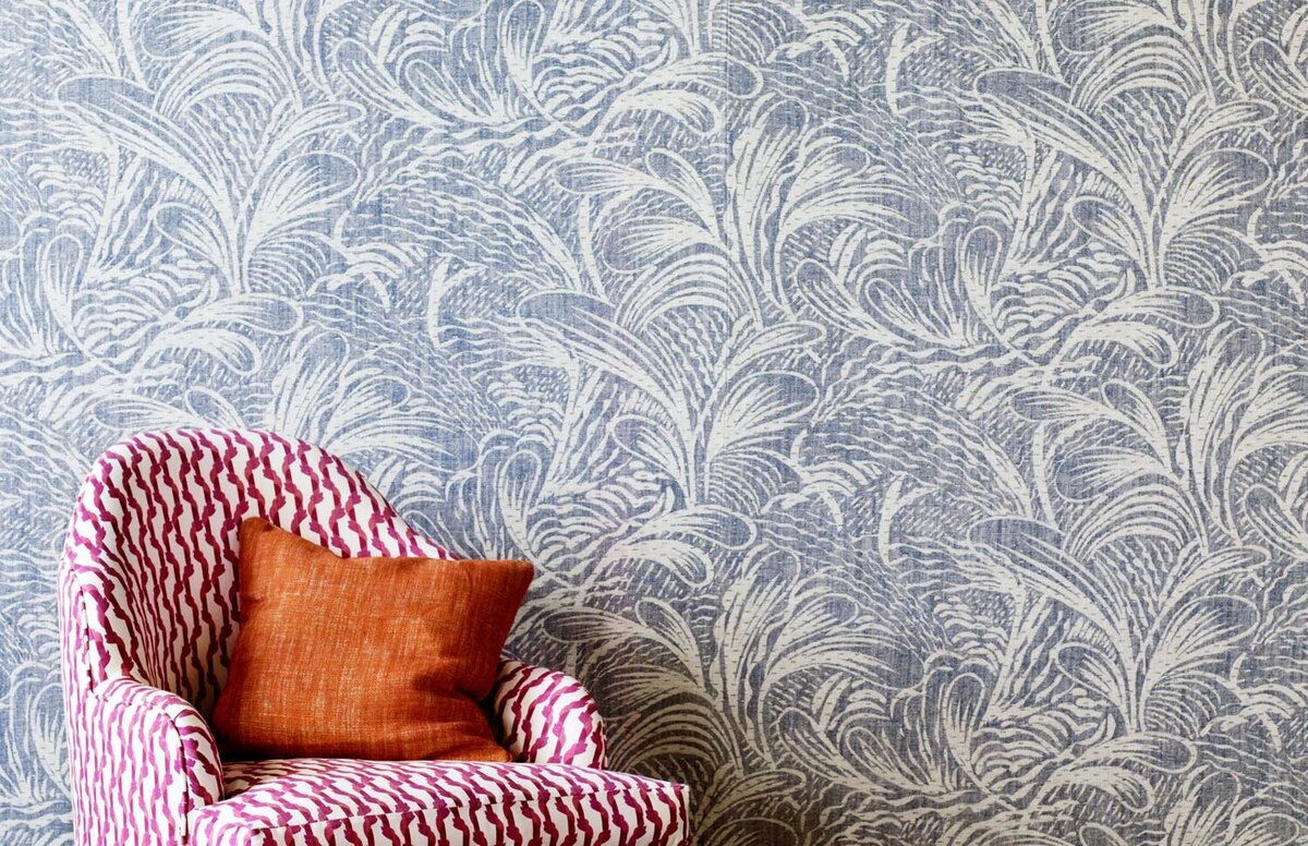 Fermoie Spring 2018 - Chair (Editors Chair by David Seyfried) Pink Botany-002, Cushion Fresco N-121, Walling Savernake-006
