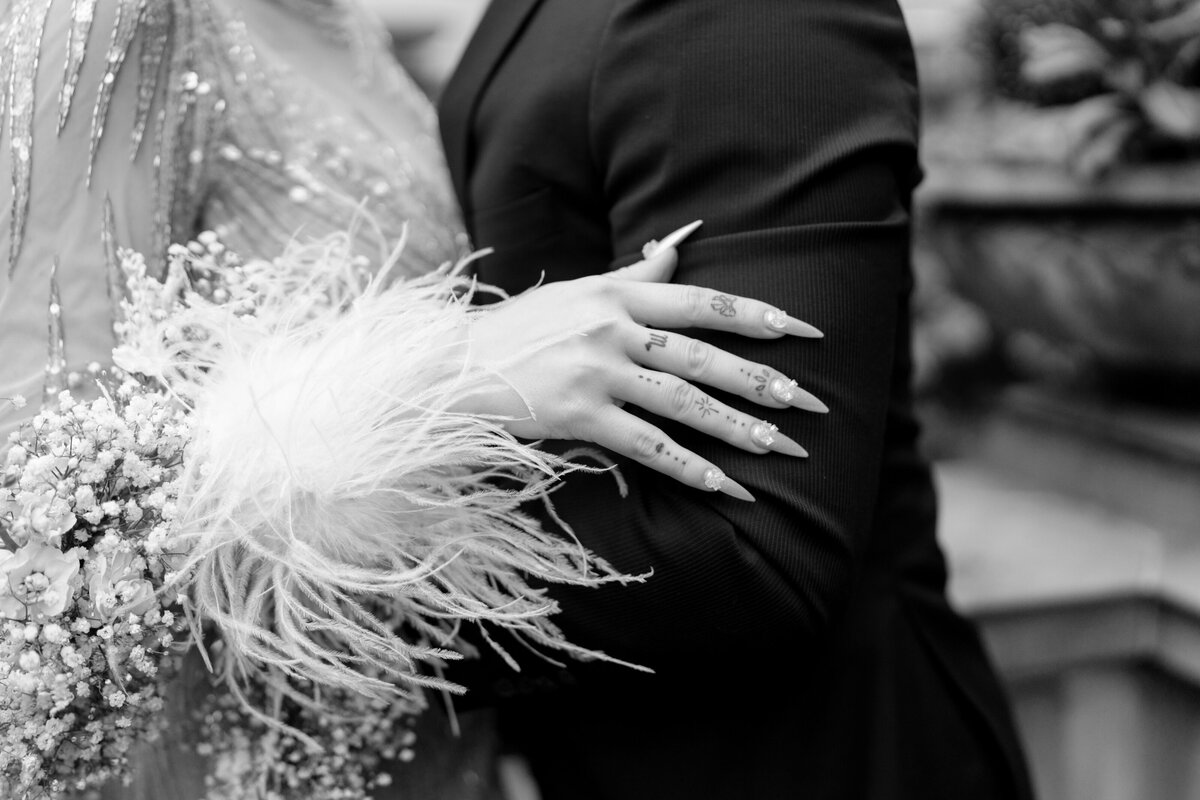 Berlez-Aspen-Avenue-Chicago-Wedding-Photographer-Glam-Atelier-Clair-De-Lune-Vintage-Bob-Mackie-Sheer-Beaded-Gown-Luxury-Engagement-Art-Institute-of-Chicago-South-Garden-8