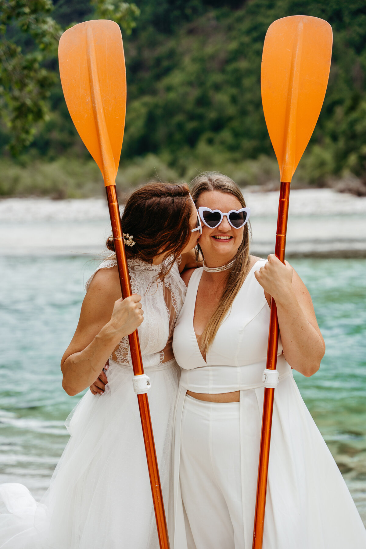 Kayak adventure elopement in Slovenia