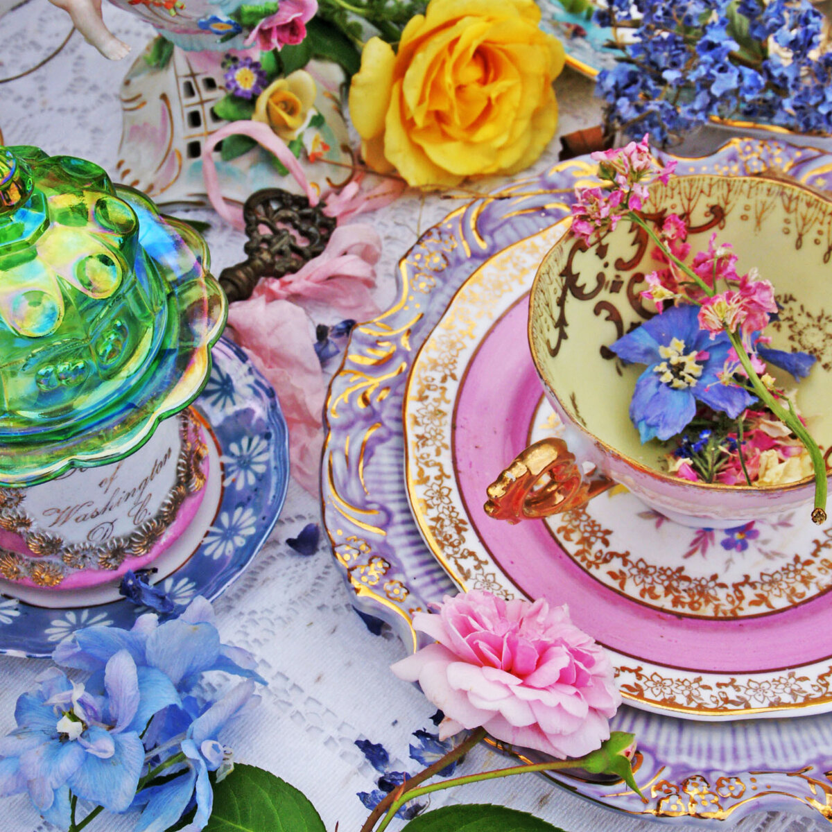 square pastel tea time