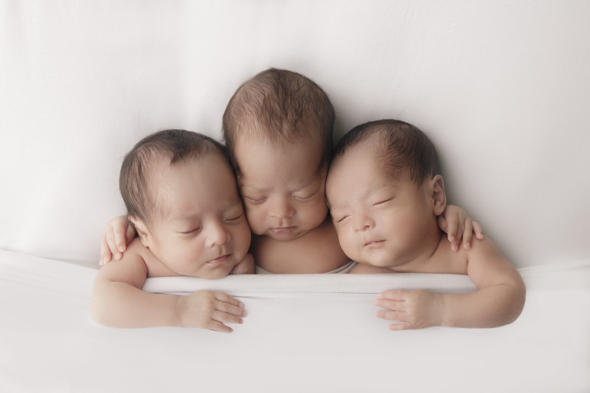 Triplets newborn photography twins infant photographer Denver Colorado