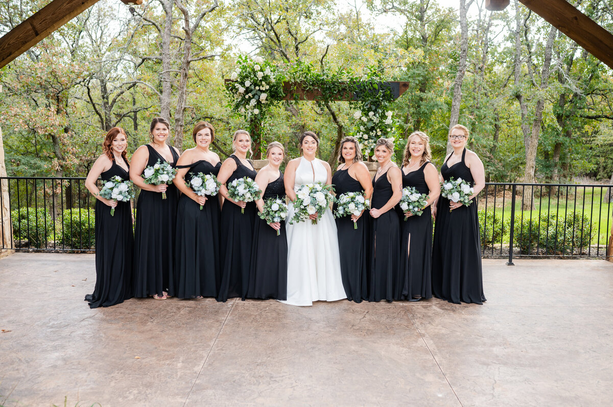 Classic black bridal party