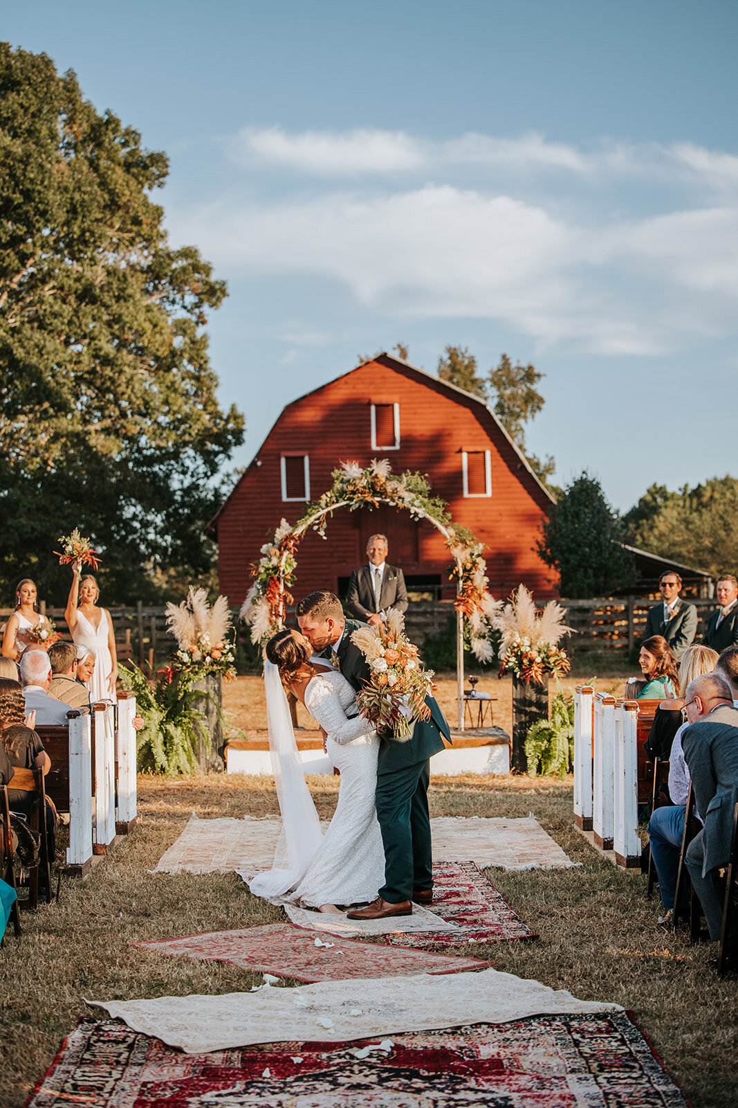Bride and groom share a romantic moment inside Juliette Chapel, surrounded by soft light and elegant decor.