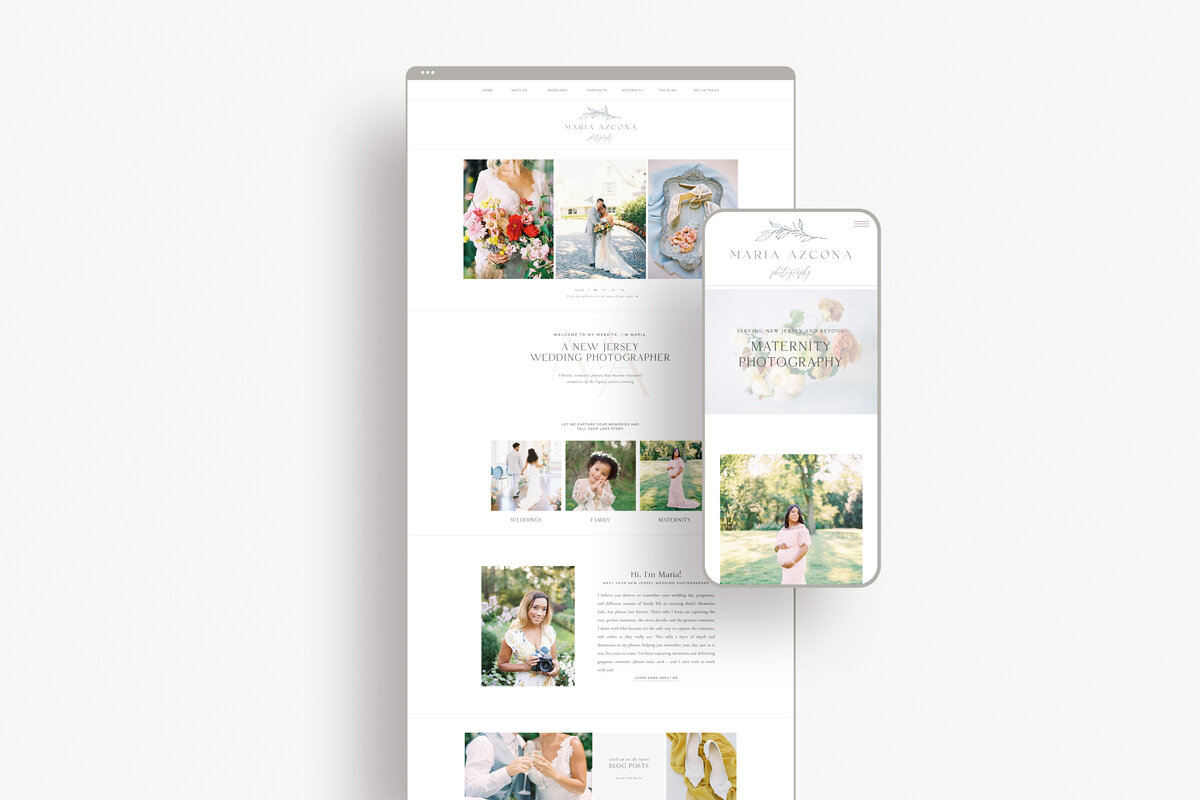 Maria Azcona Photography Phone and Desktop Mockup
