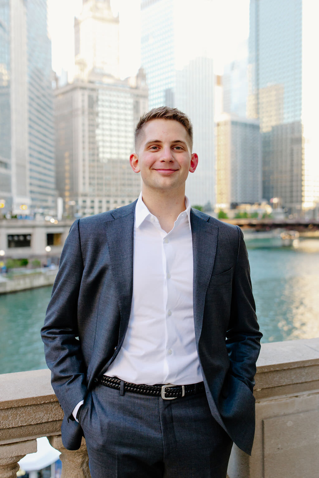 An engagement photography session at The Wrigley Building and North Ave Beach in Chicago, Illinois - 11