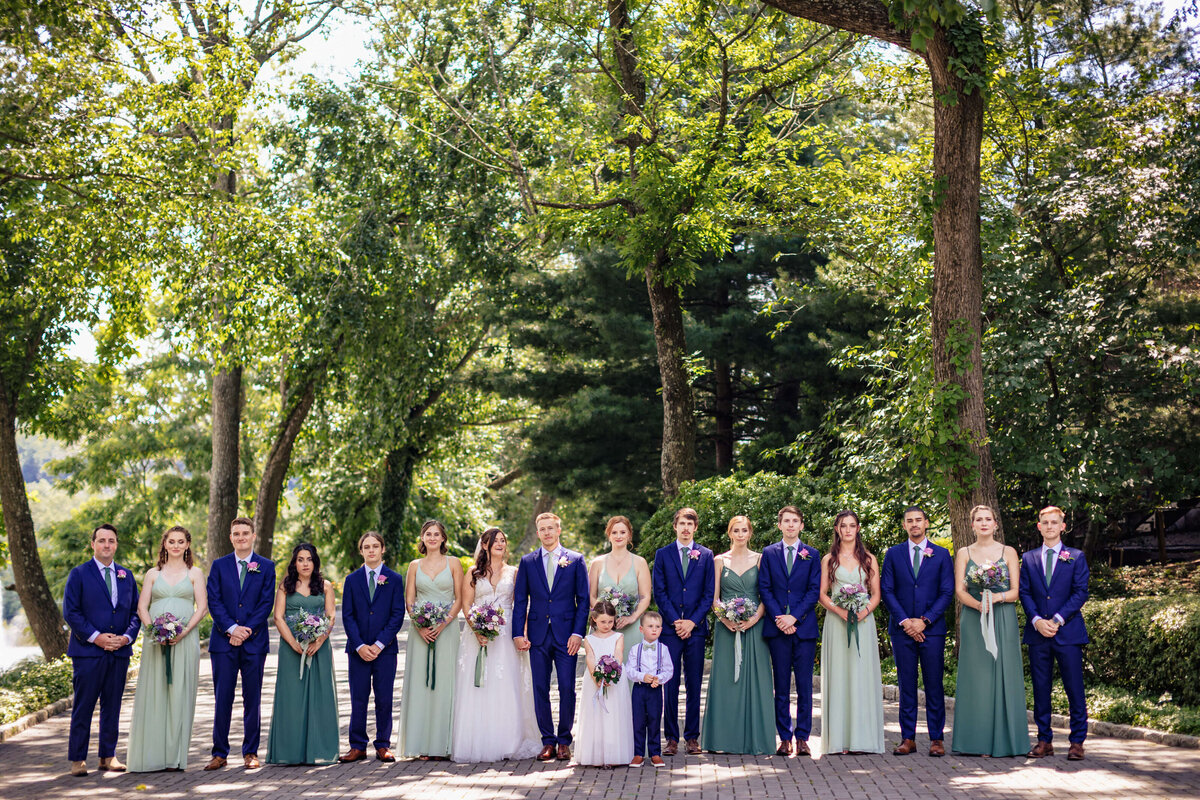 Royal Blue Groomsmen Suit & Light Green  Bridesmaid Dresses