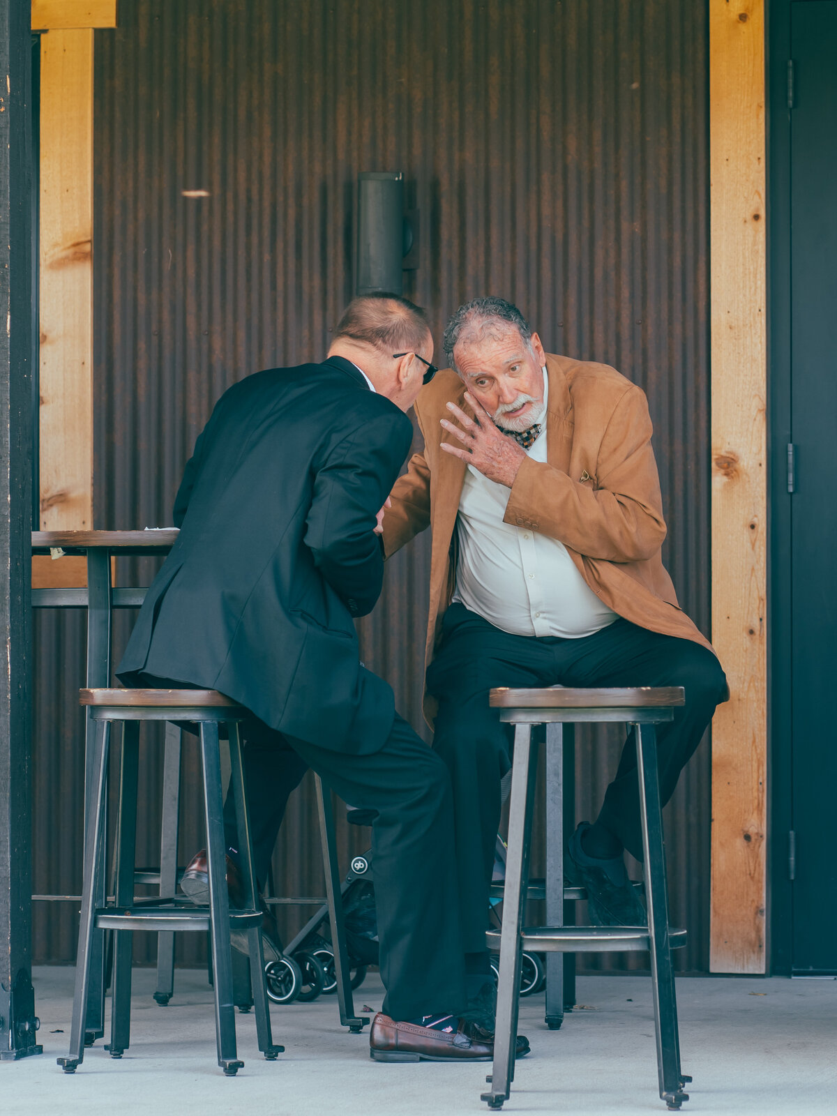 A candid photo of the  bride's father at a wedding in San Francisco