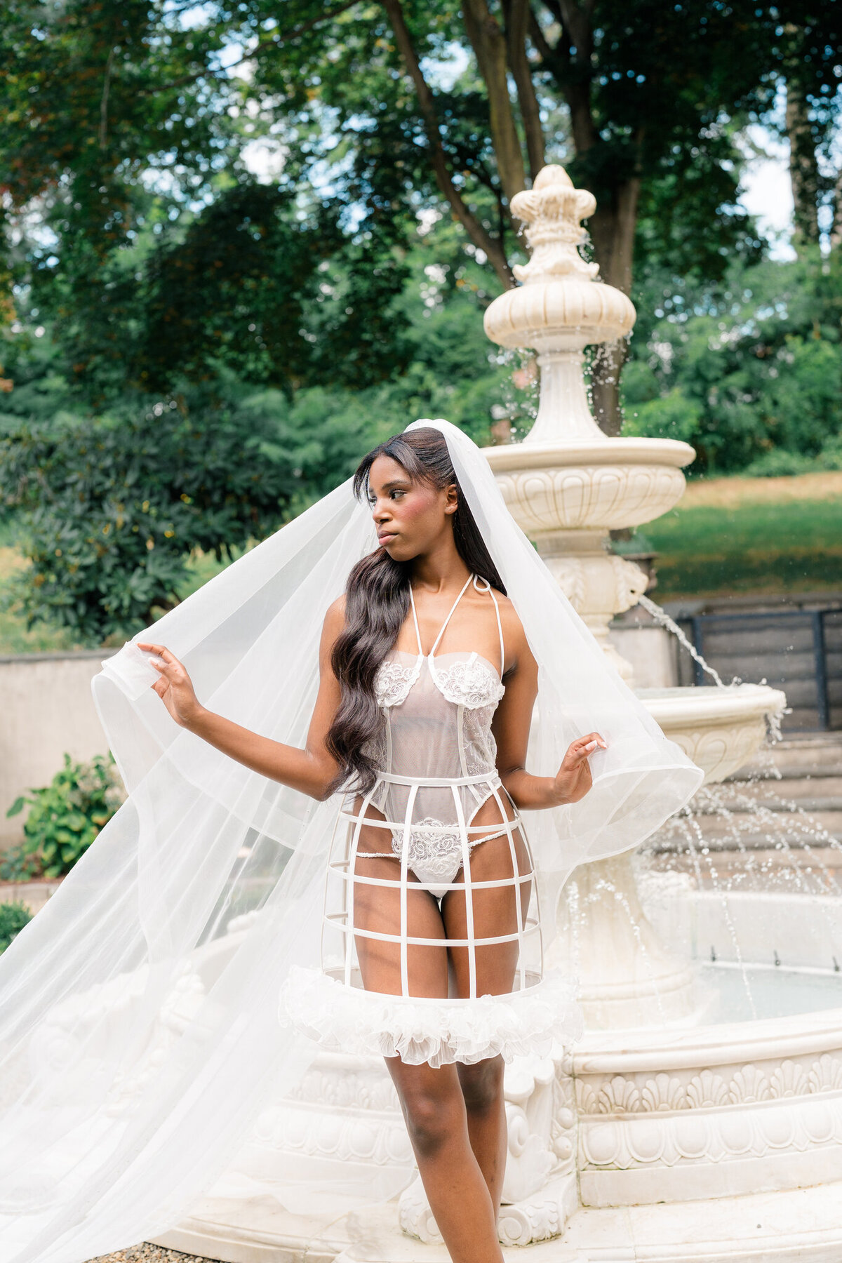 Romantic bridal lingerie with delicate lace accents and soft satin fabric
