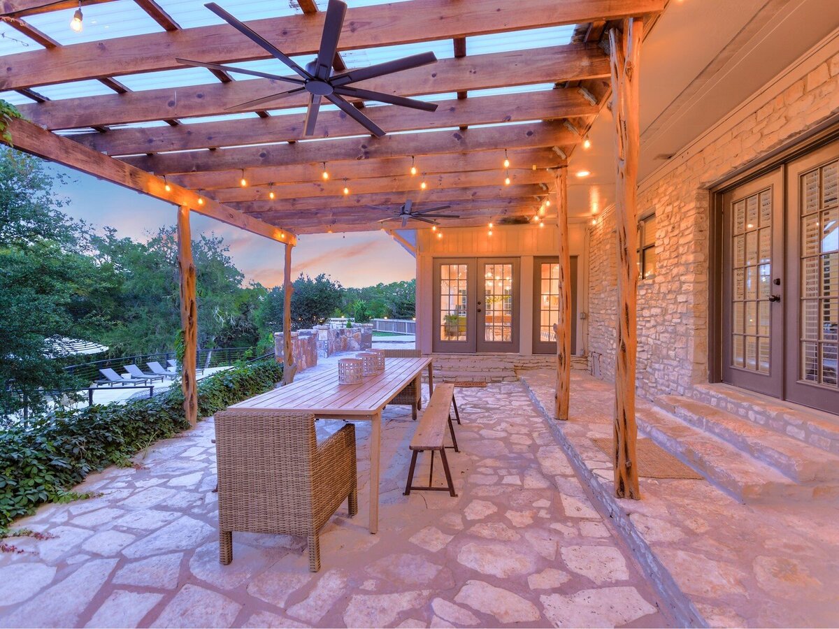 Exterior of Patio at rental in Wimberley