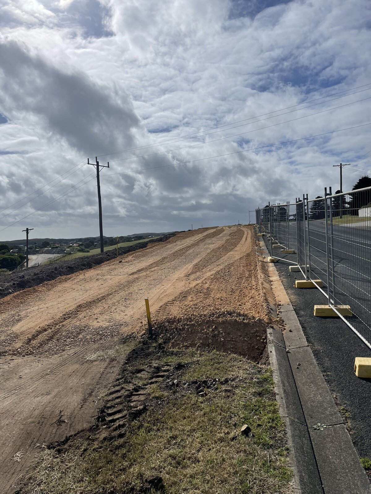 quarry material placed in subgrade for road pavement