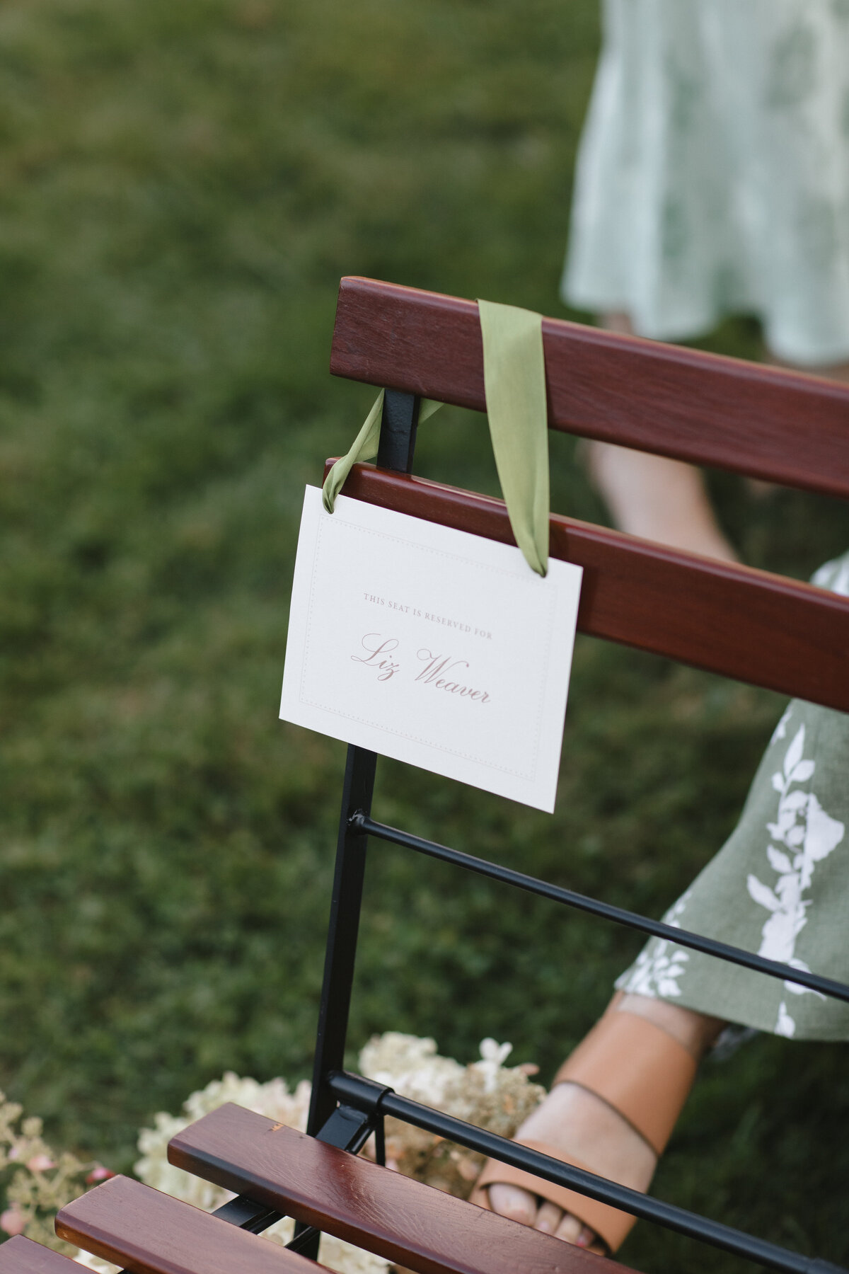 ceremony-reserved-sign-green-ribbon