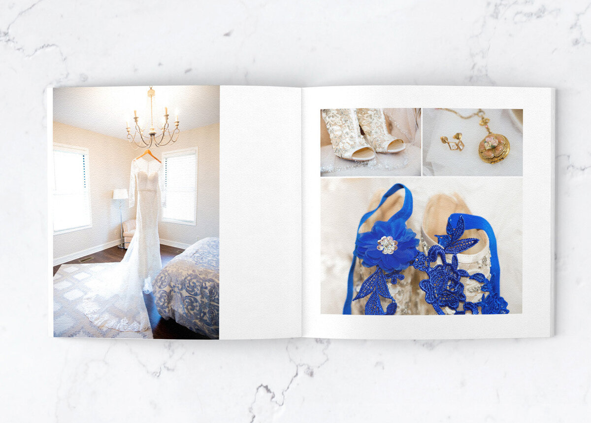 wedding album showing photos by Nashville wedding photographer, Liz Courtney