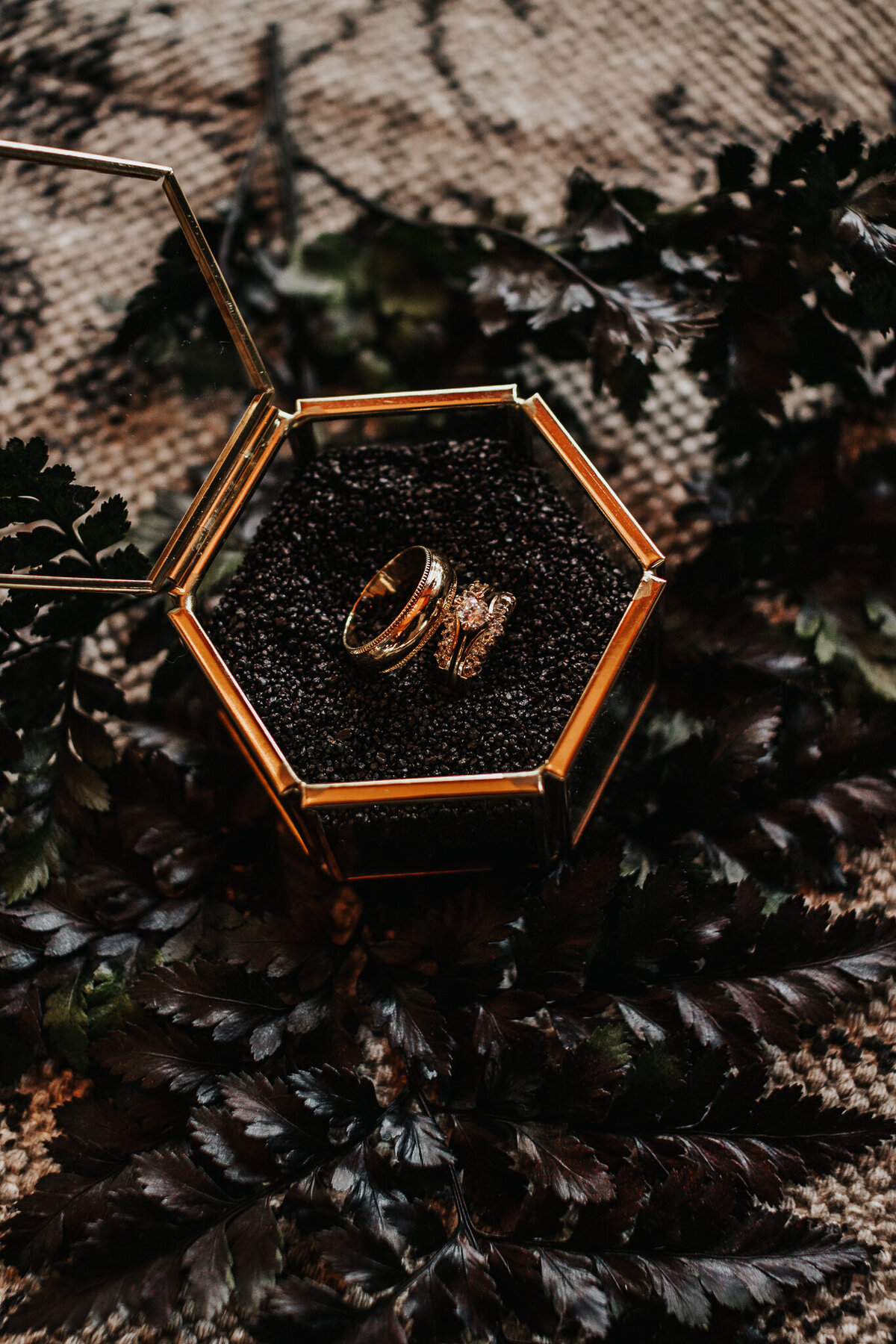 Dark and moody ring detail shot