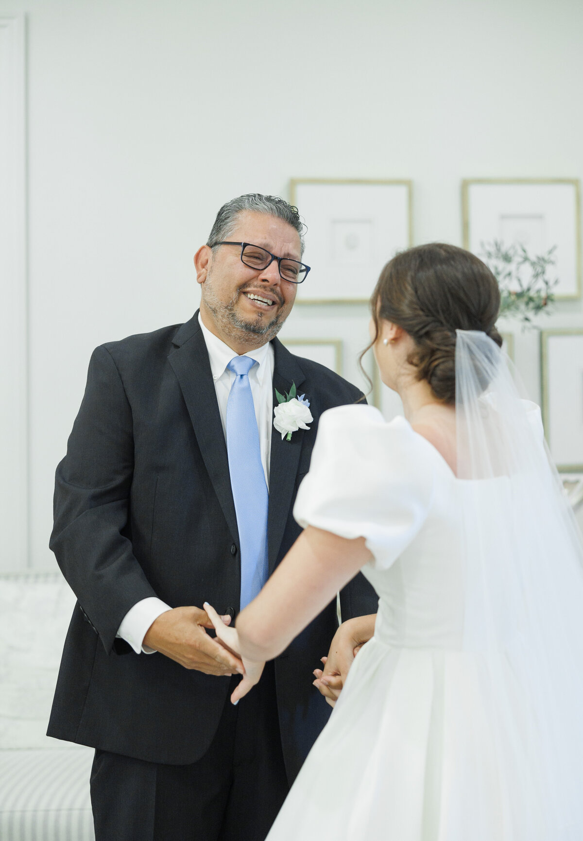 Bride and father first look