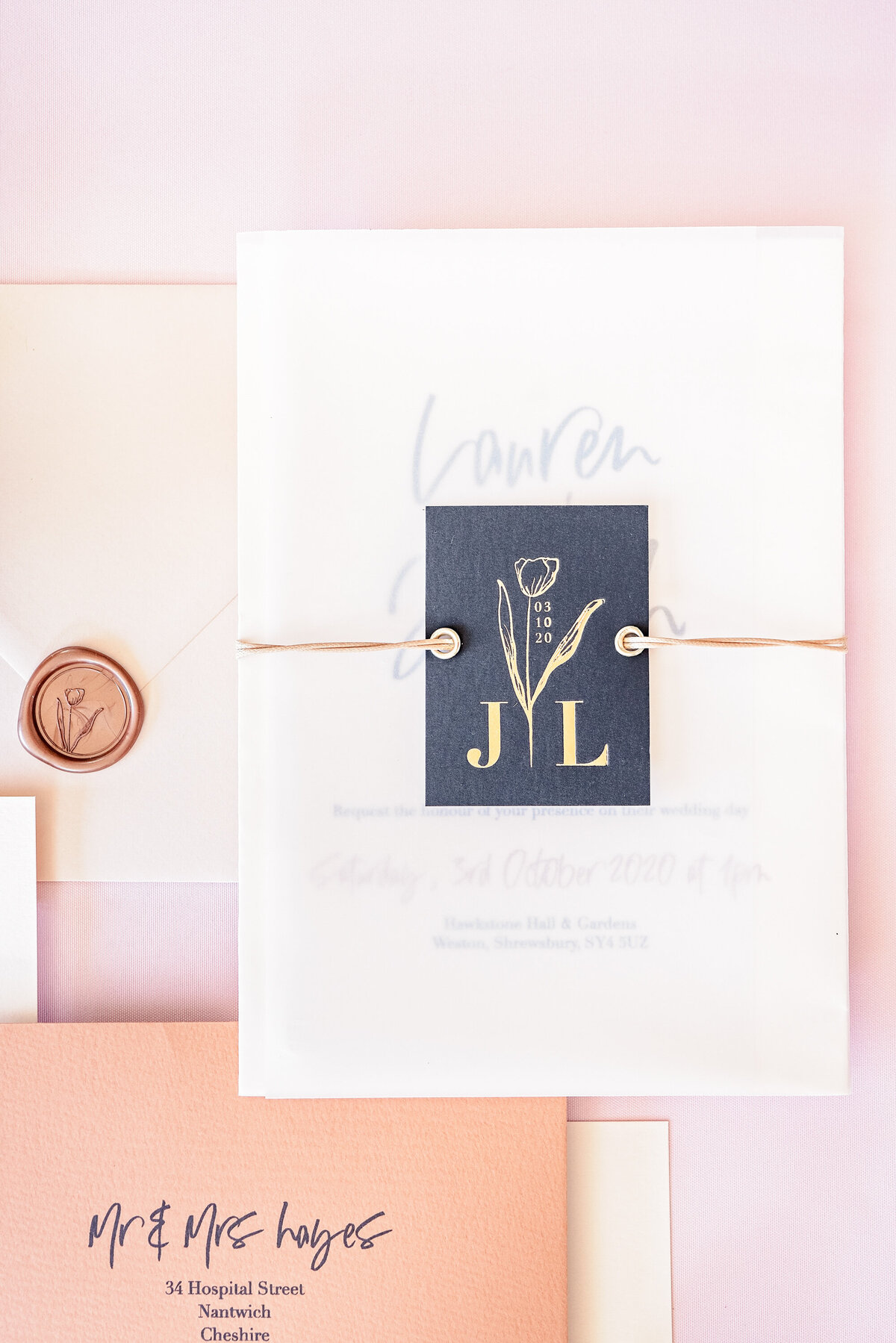 18-Hawkstone_Hall_Wedding_Stationery_Flatlay_pink_peach_gold_Victoria_Amrose_Photography (2)