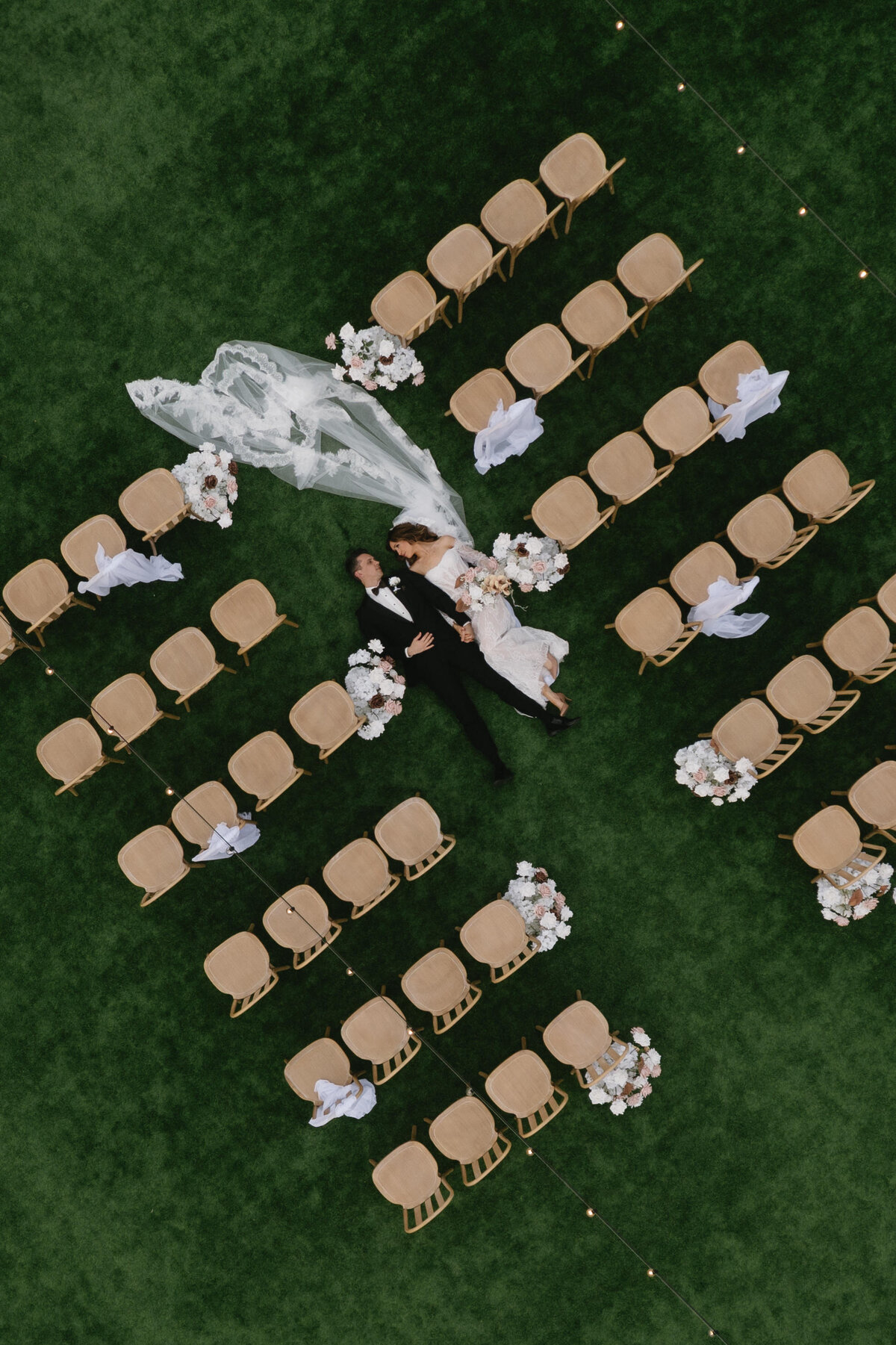 Aerial photo couple lying down