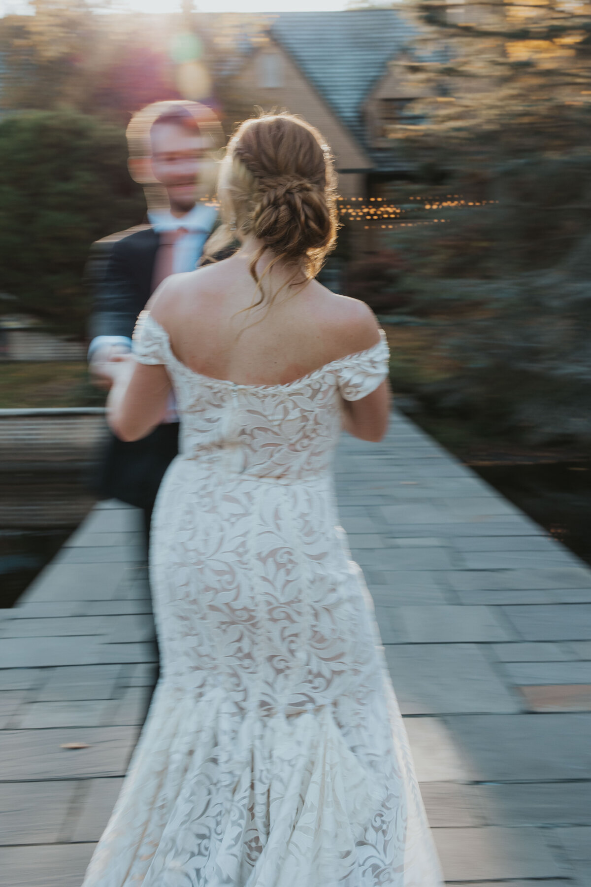 couple in ohio spinning on their wedding day