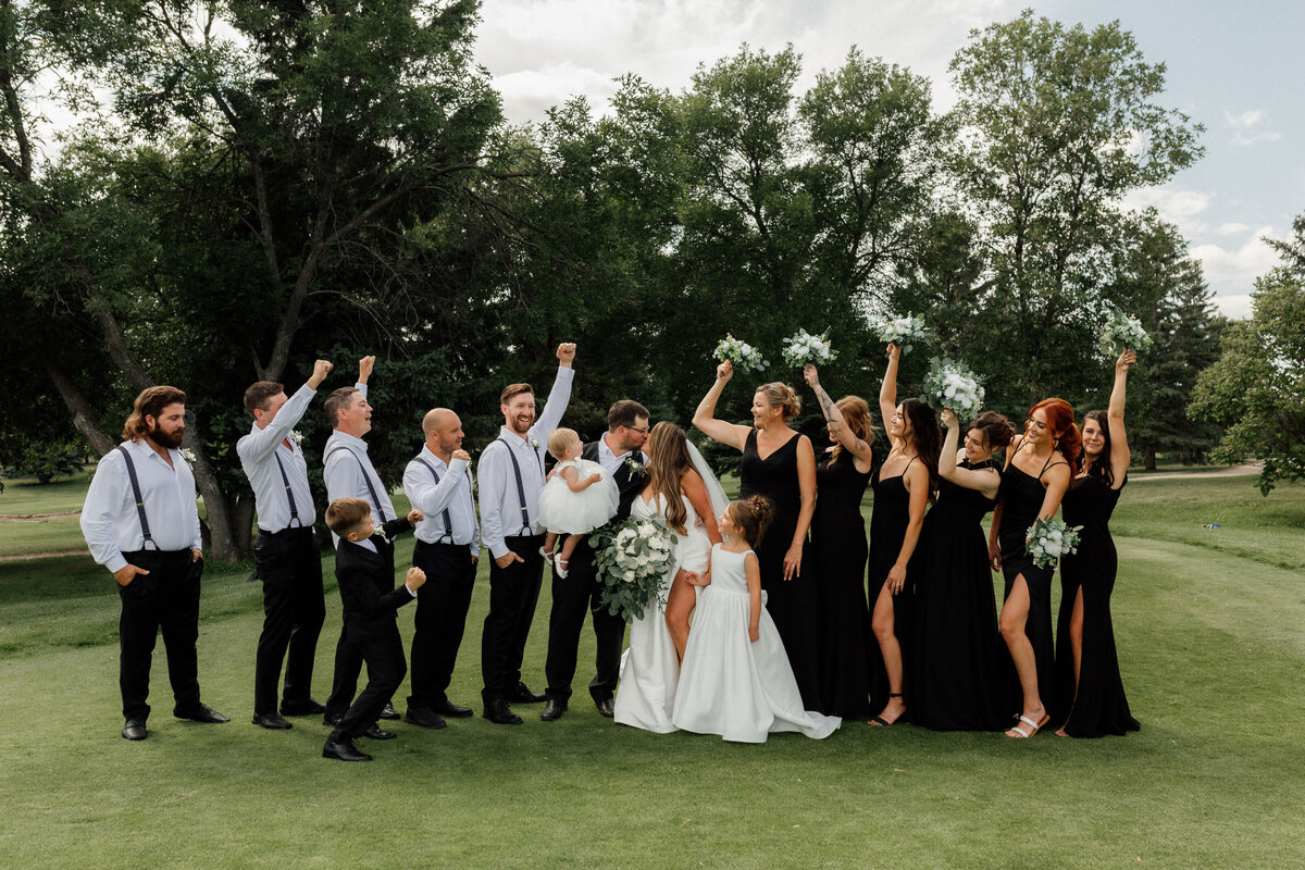 Elegant Wedding Golf Course Sunset Champagne172