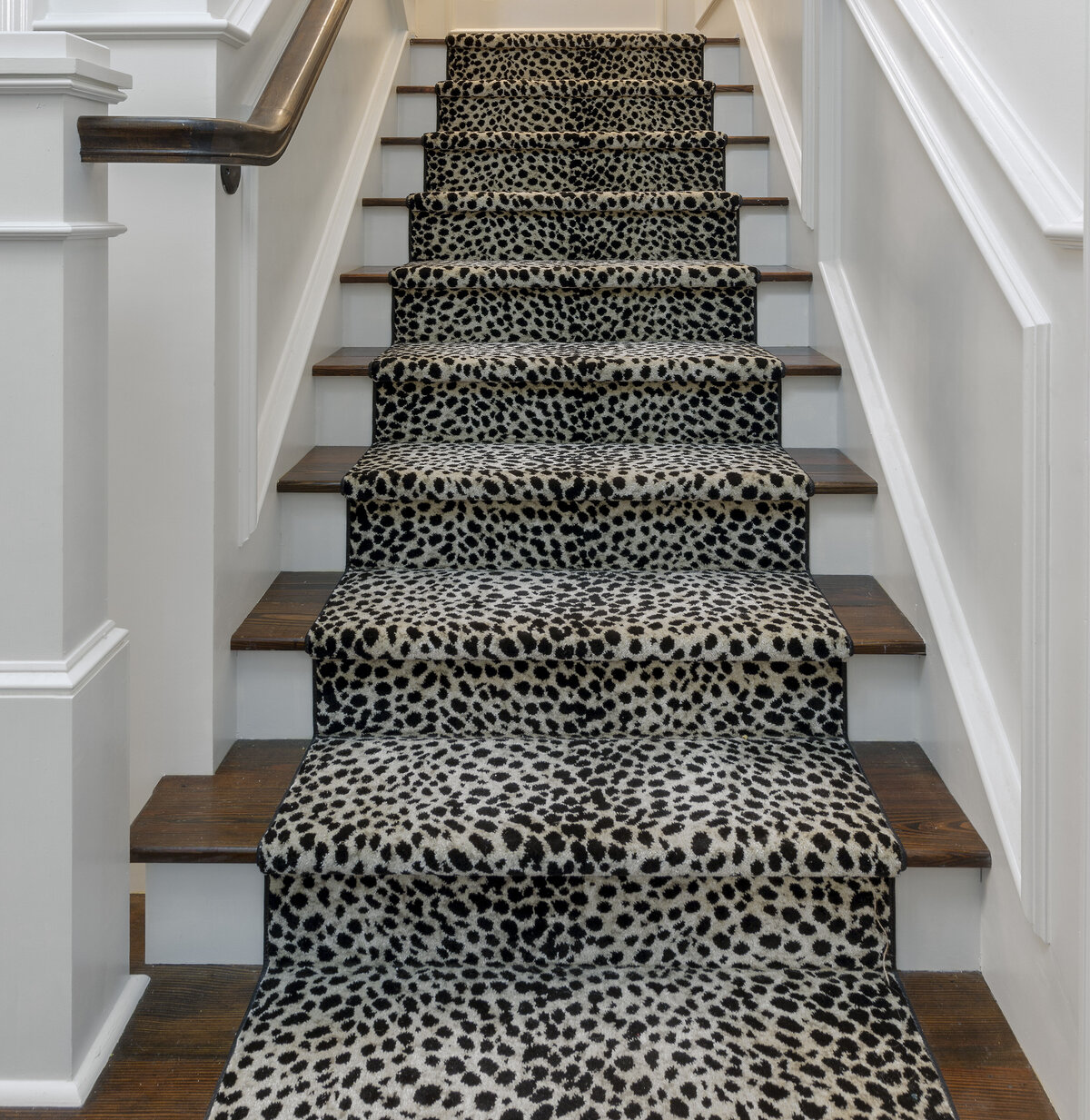Wooden Stair with Modern Carpet