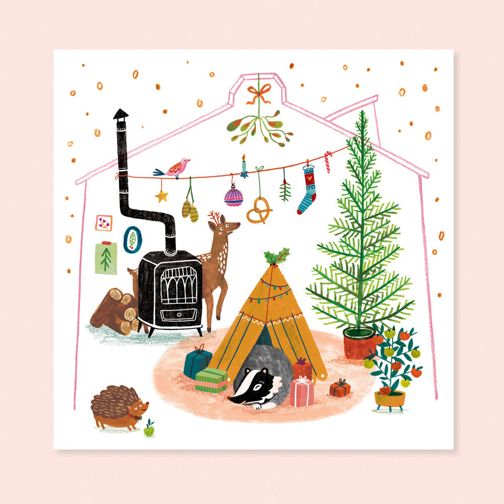 Kerst Huisje Bestel deze kaart van Ingrid Wuyster