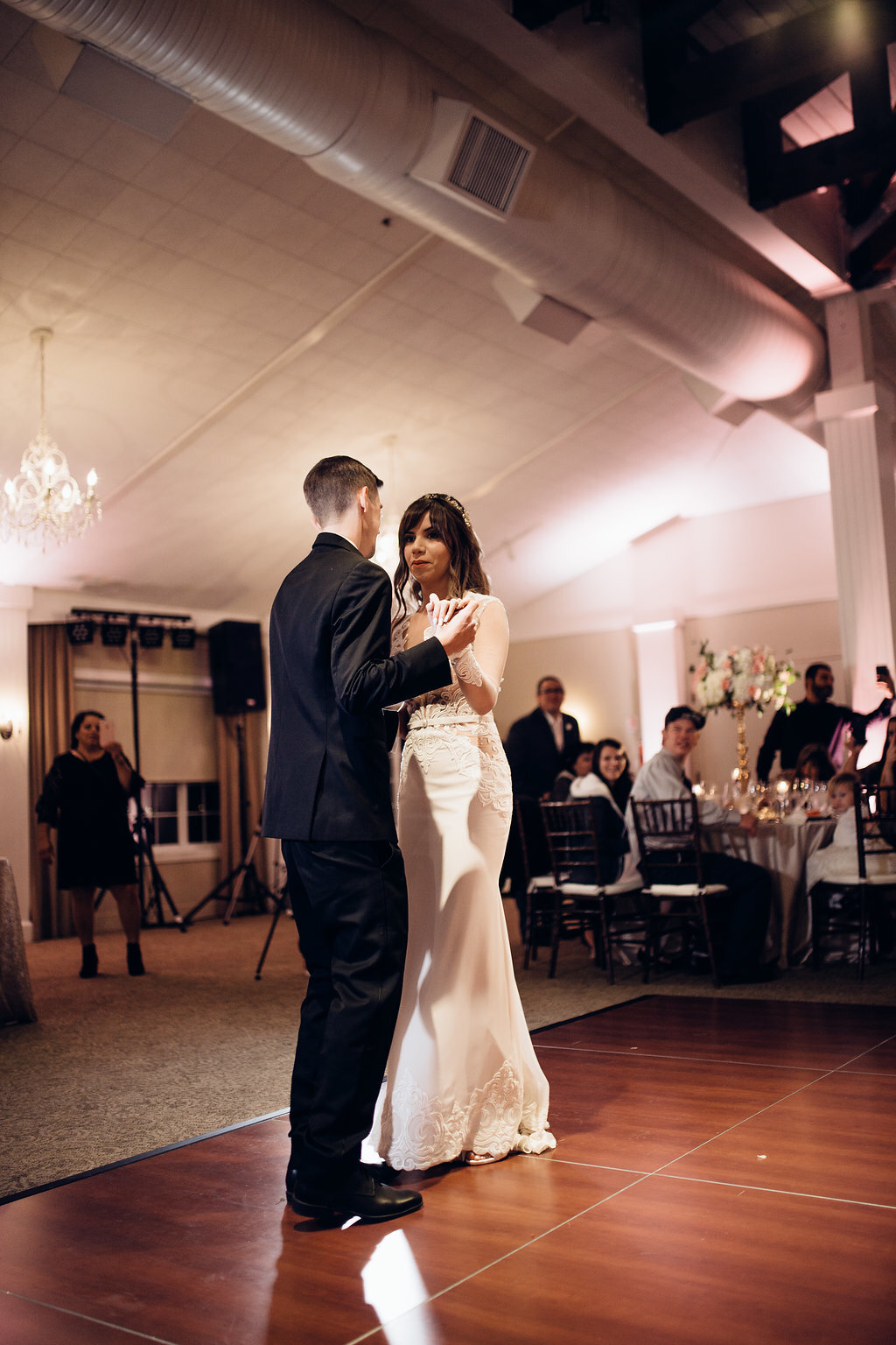 Wedding Photograph Of Bride And Groom In Front Of Visitors  Los Angeles