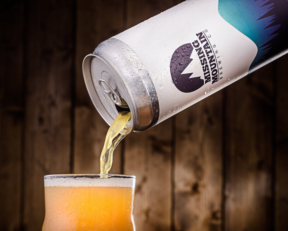 Advertising food photograph of a craft beer pour