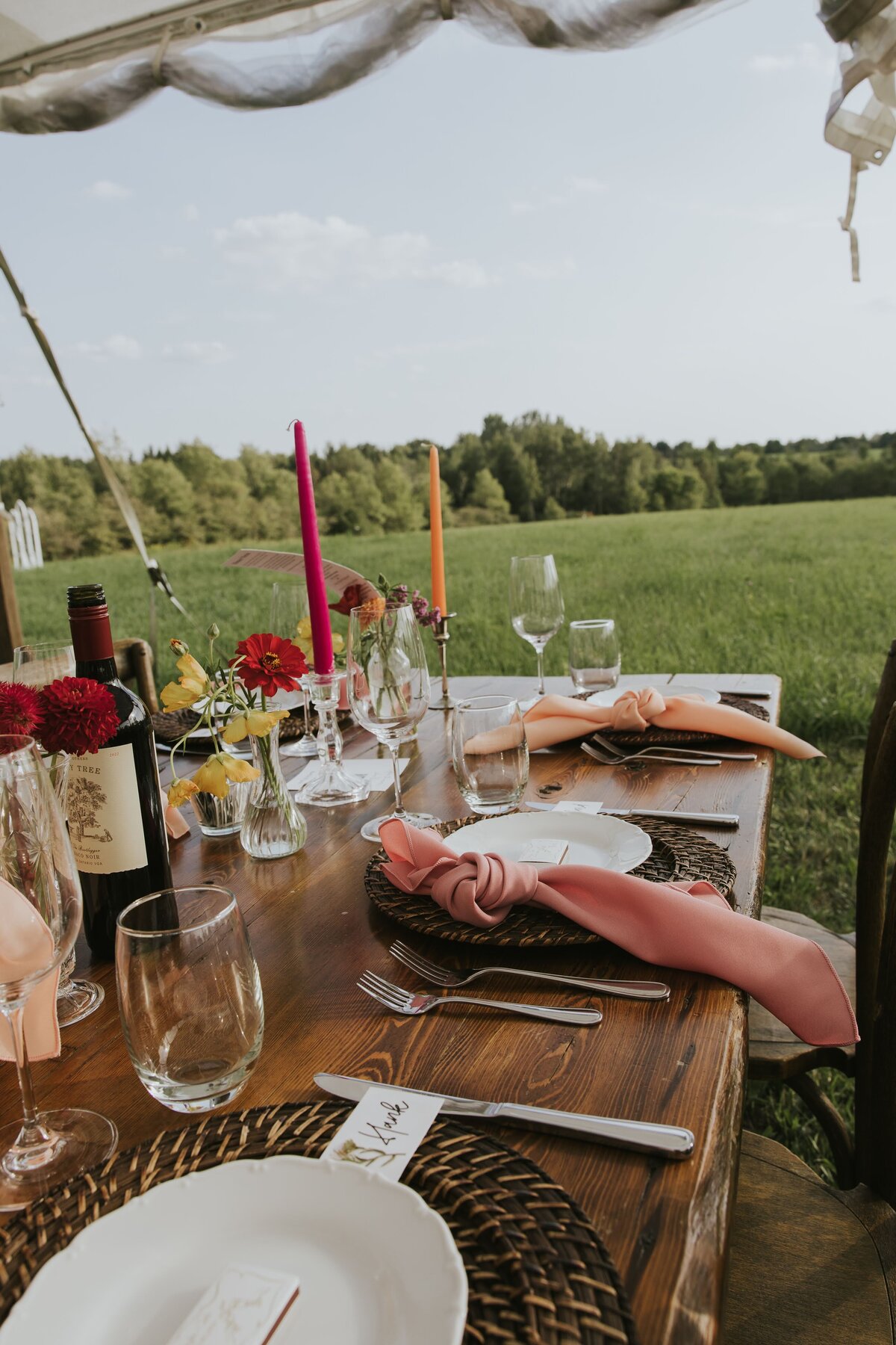 K+J Backyard Farm Wedding Colourful Flowers26