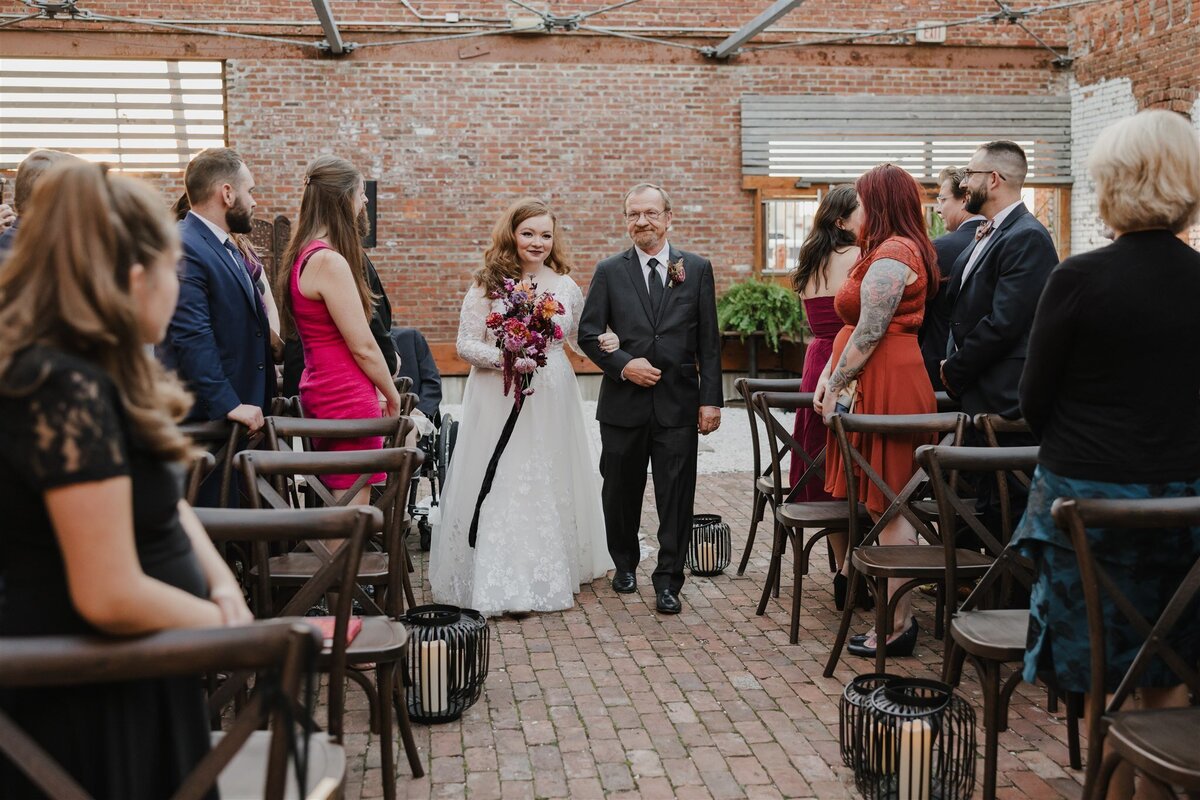 Wedding ceremony outdoors at The Whitechapel Projects