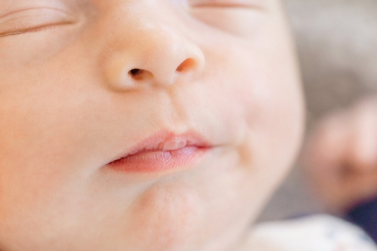 baby's lips taken by a lifestyle newborn photographer in Ashburn, Virginia