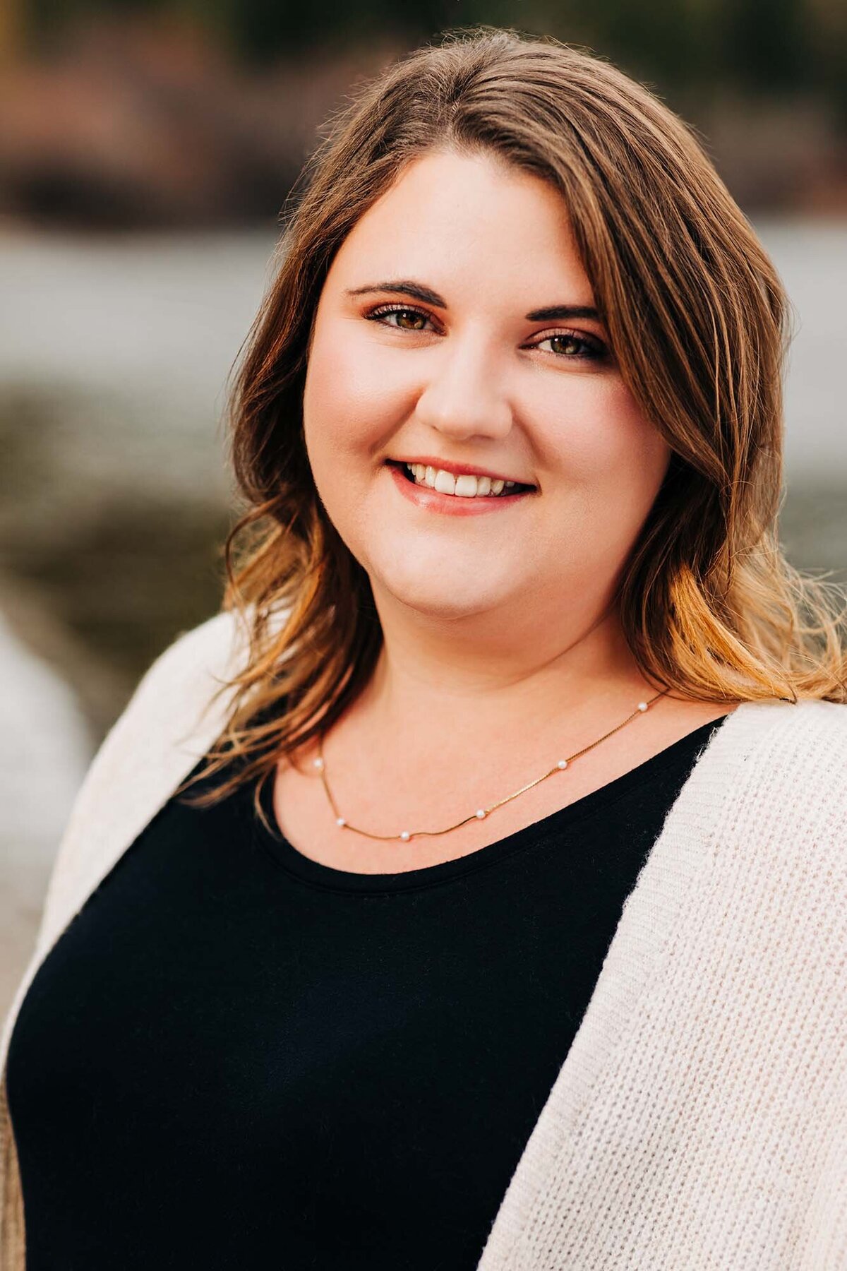 Outdoor headshot of Missoula lady at Maclay Flat, Missoula, MT