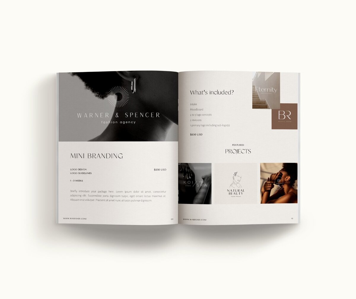 Minimal pricing guide template Canva Wabi Sabi 8
