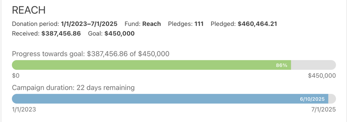 A financial progress graph