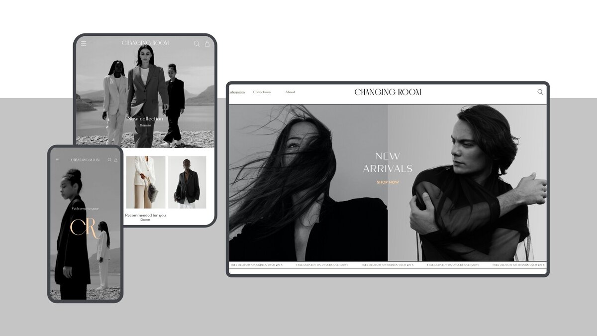 website for a fashion brand