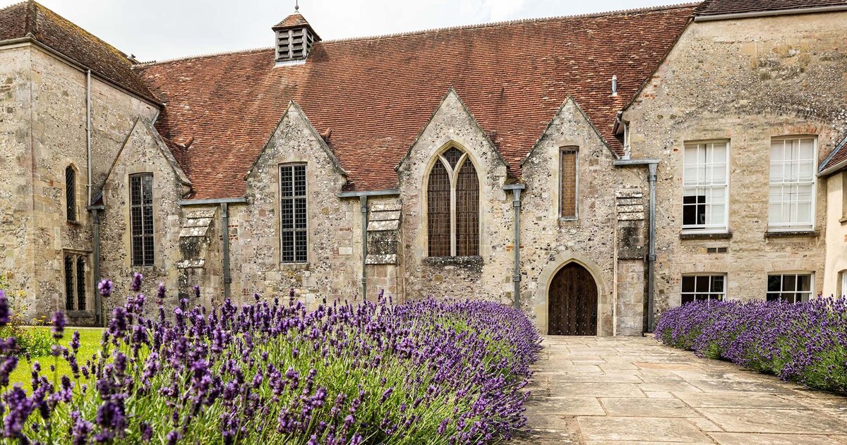 Salisbury Medieval Hall Exterior with Lavender