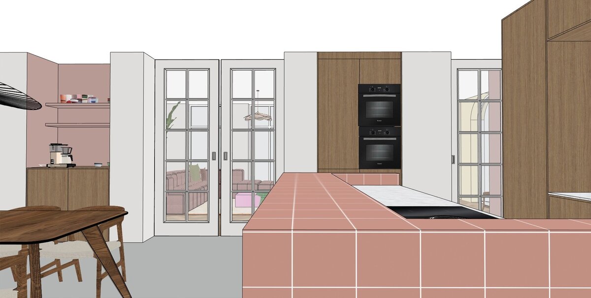 Interieurontwerp woonkamer en keuken