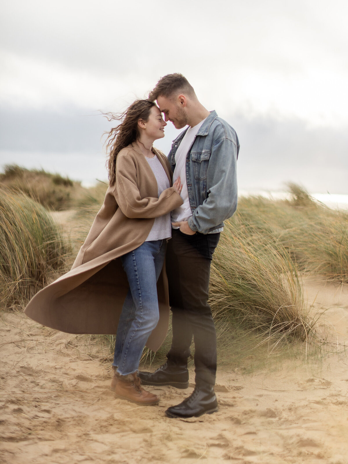 Kayla Stoate Photography Couple Beach Smiling Editorial Fashion Love Story East Sussex _92A9646