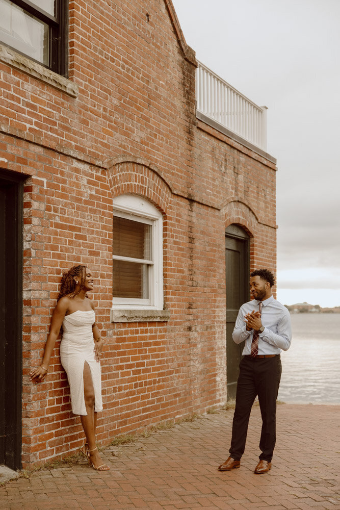 Couple photos in downtown Norfolk, Virginia.