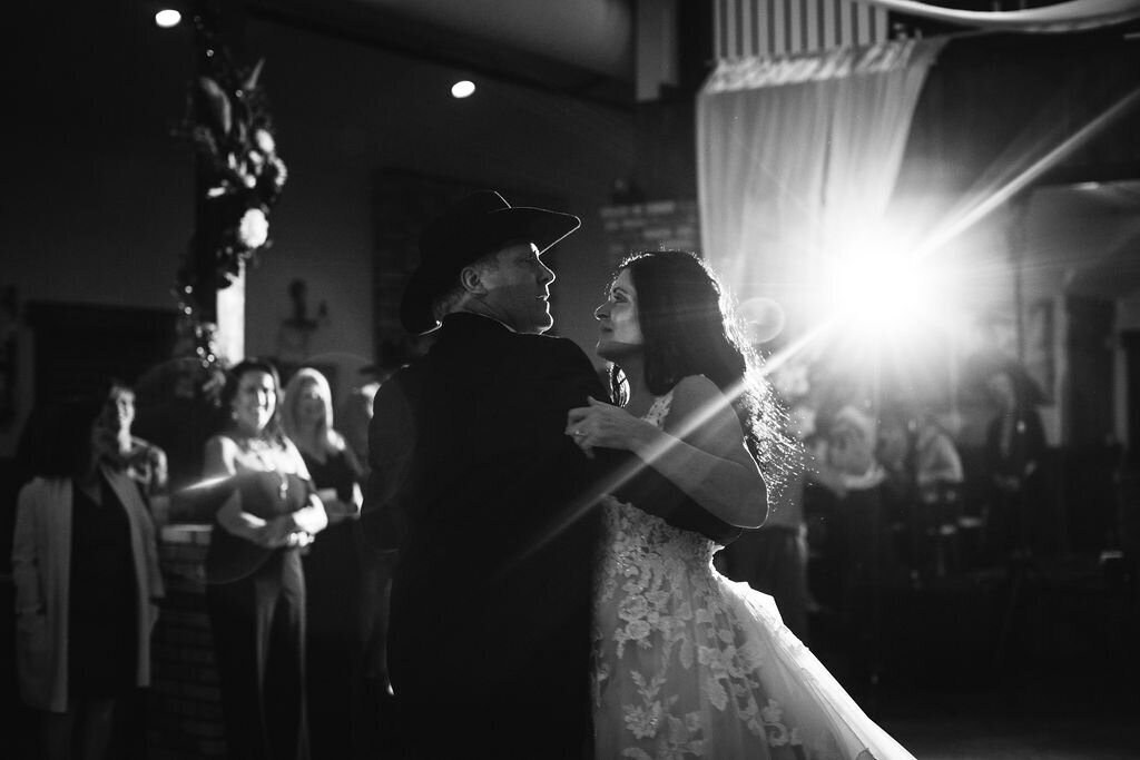 Bride and groom having their first dance