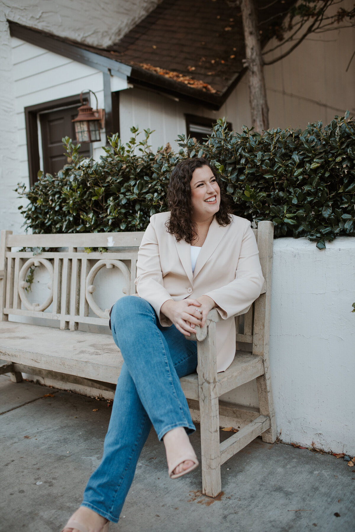 Travel Advisor Sitting on a Bench