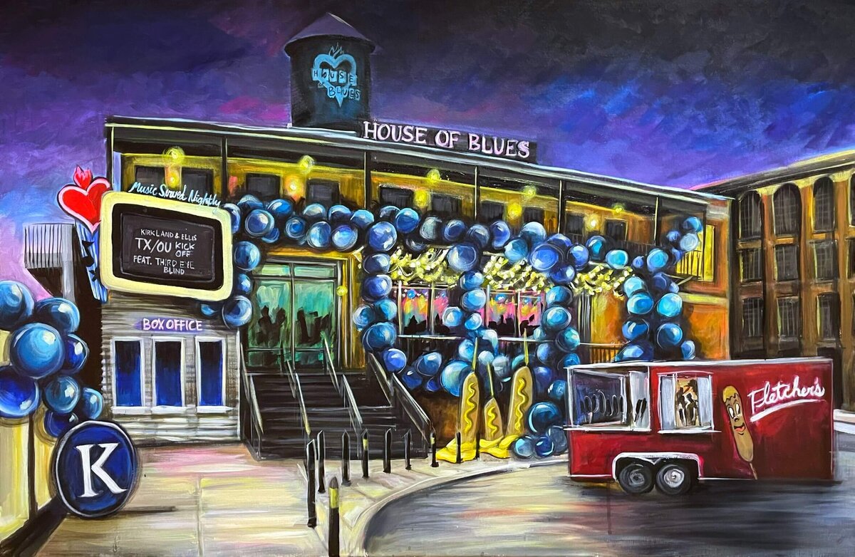 Live Event Painting - Kirkland Ellis - Exterior of the House of Blues - Third Eye Blind Concert Painting