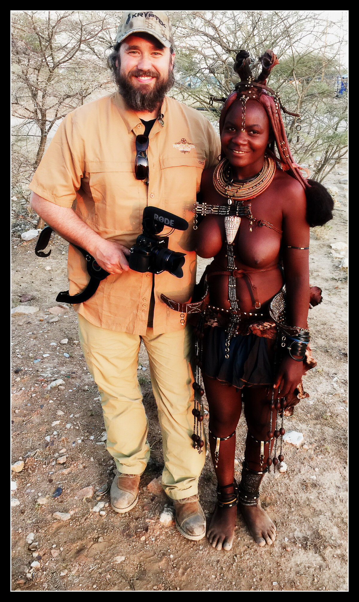 Jason Miller filming the Himba tribe in Africa