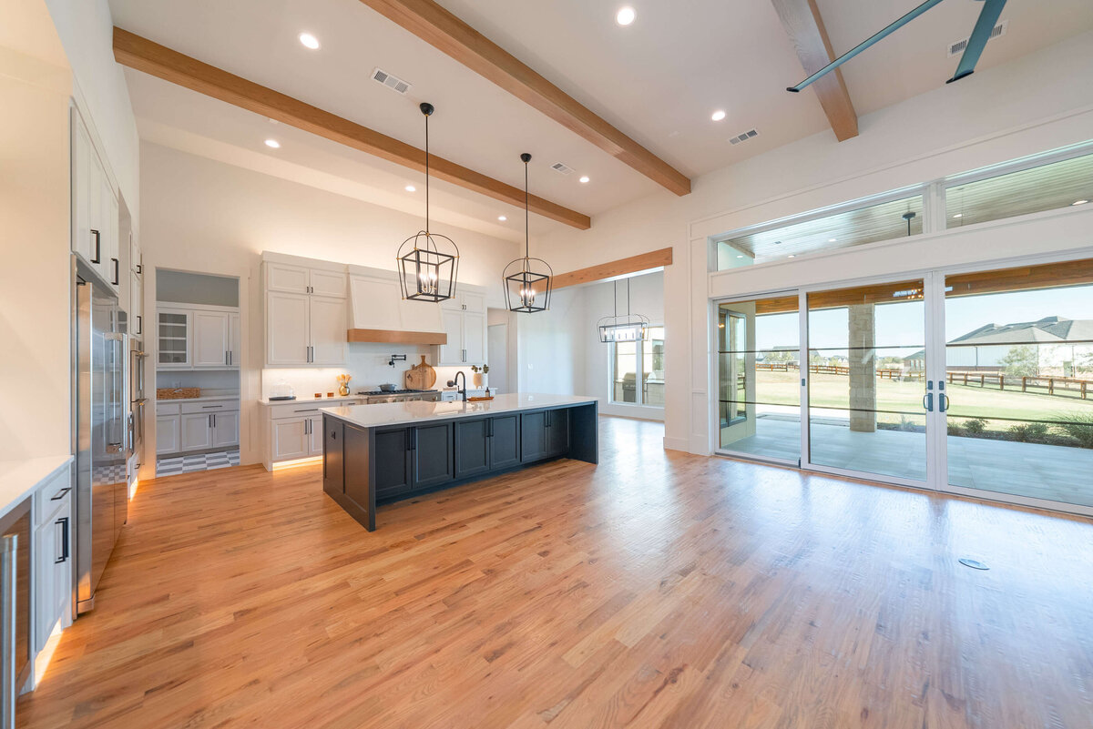 High-end custom home with spacious kitchen