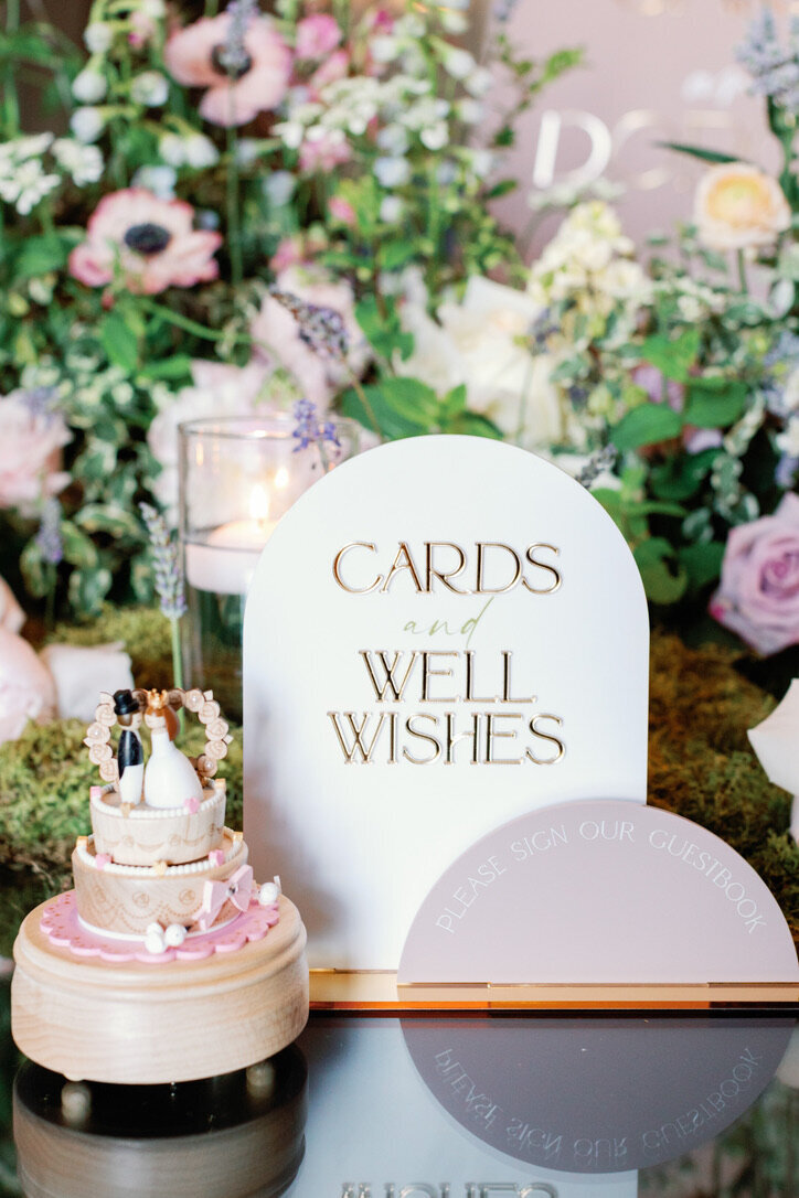 guest book table, garden arrangement ,  table meadow