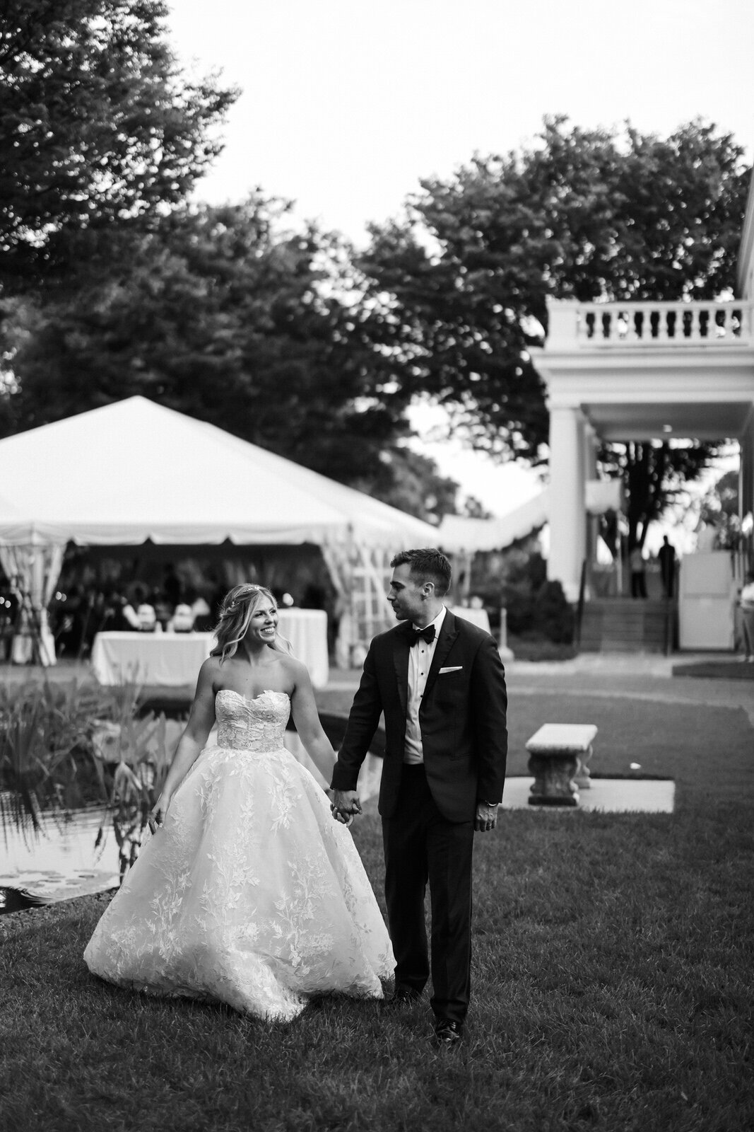 Intimate wedding portraits at an elegant summer wedding at Strong Mansion, a historic wedding venue in Maryland.
