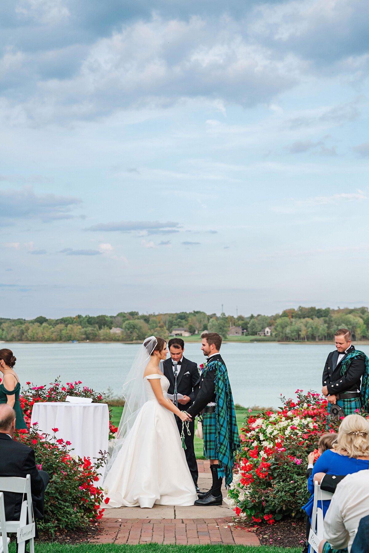 vow reading at the lake club wedding