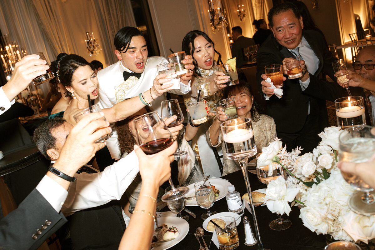 A photo of the wedding reception at the Hotel Zaza wedding in Houston.